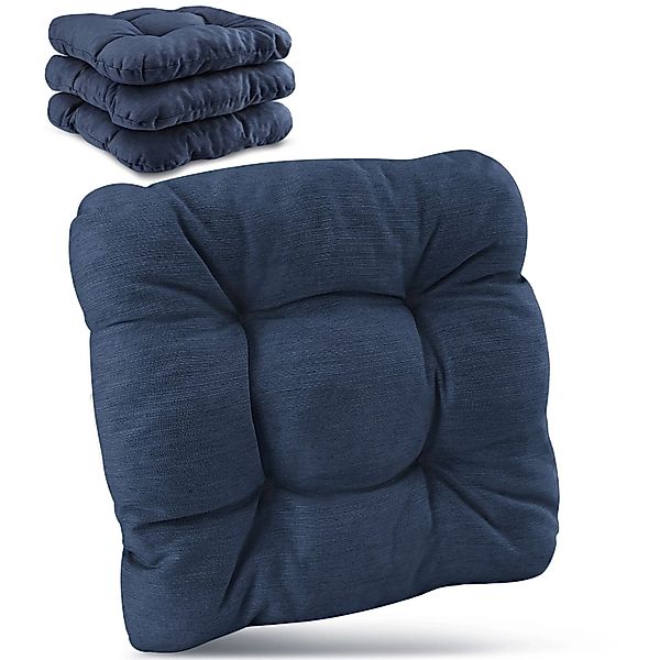 Beautissu HighLux SK Stuhlkissen 40x40x8cm Dunkelblau 4tlg günstig online kaufen