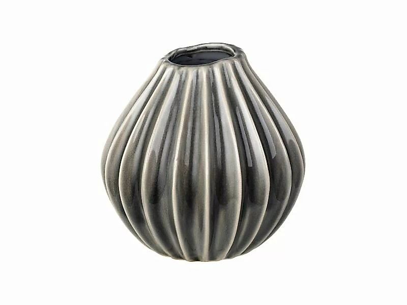 Broste Copenhagen Vasen WIDE Vase S Keramik Smoked Pearl 15 cm (grau) günstig online kaufen
