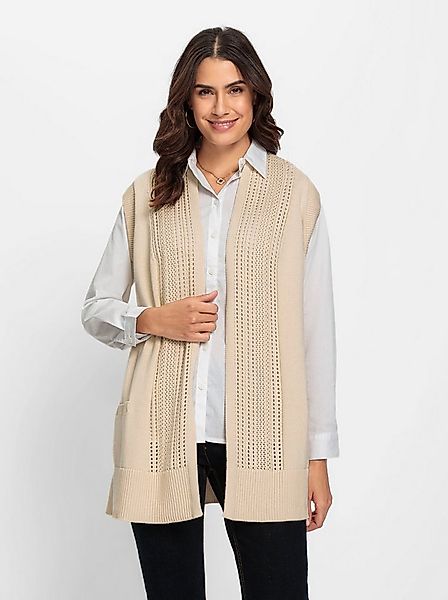 Witt Strickweste Strickweste Ärmellos Jersey, Ajour günstig online kaufen