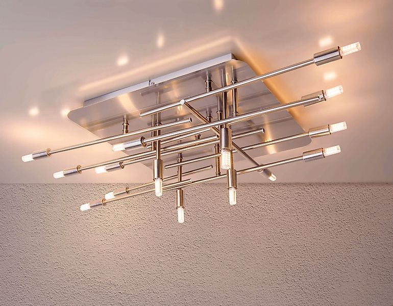 näve LED Deckenleuchte »Ancona« G9 1 Stk. Warmweiß stahl-blank, Lichtfarbe günstig online kaufen