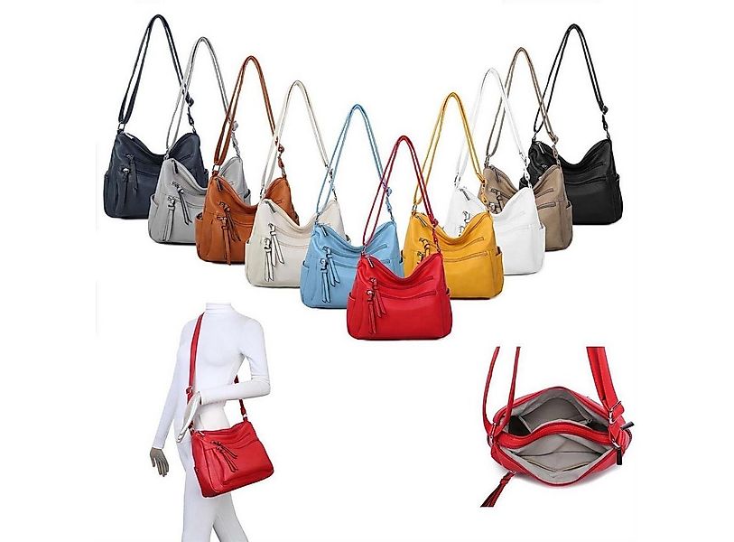 ITALYSHOP24 Schultertasche Damen Tasche Shopper Crossbody, als Handtasche, günstig online kaufen