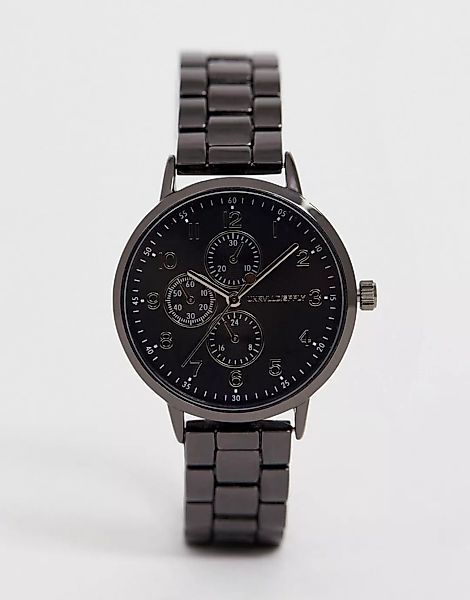 ASOS DESIGN – Schmale Armbanduhr in Stahlgrau günstig online kaufen