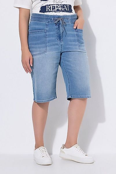 Ulla Popken Regular-fit-Jeans Bermuda Mary weites Bein Elastikbund günstig online kaufen