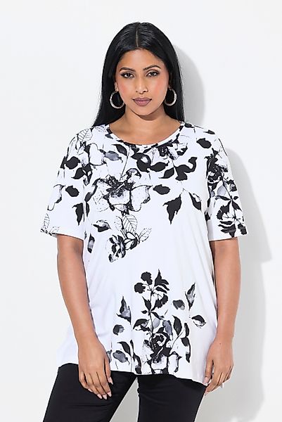 Ulla Popken T-Shirt T-Shirt Blüten A-Linie günstig online kaufen