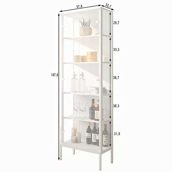 Pharao24 Vitrine Halvart mit LED Beleuchtung günstig online kaufen