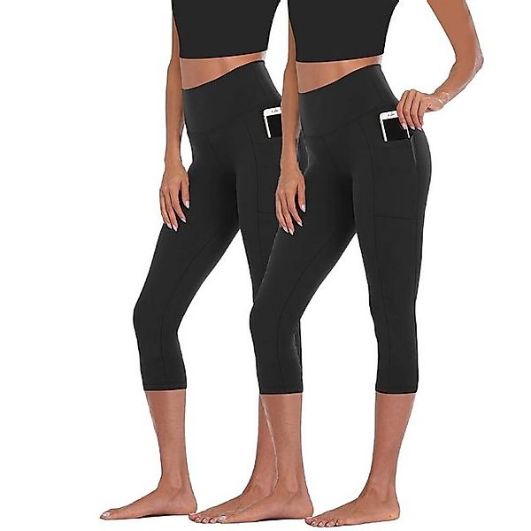 Blusmart 7/8-Leggings Damen-Yoga-Caprihose mit hoher Taille und Taschen (Sp günstig online kaufen