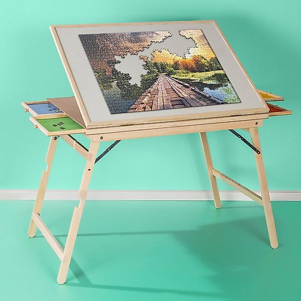 habeig Puzzleunterlage Puzzlebrett Puzzlematte 1.500 Teile mit langen Beine günstig online kaufen