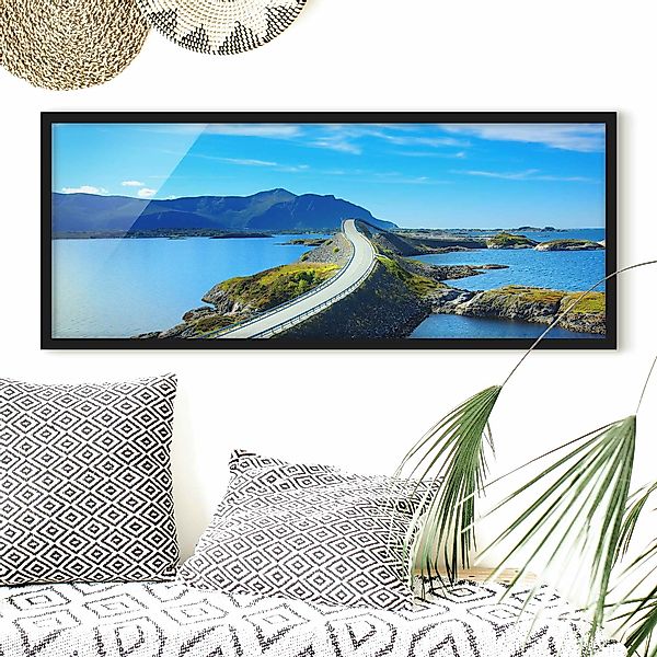 Bild mit Rahmen - Panorama Crossing Norway günstig online kaufen