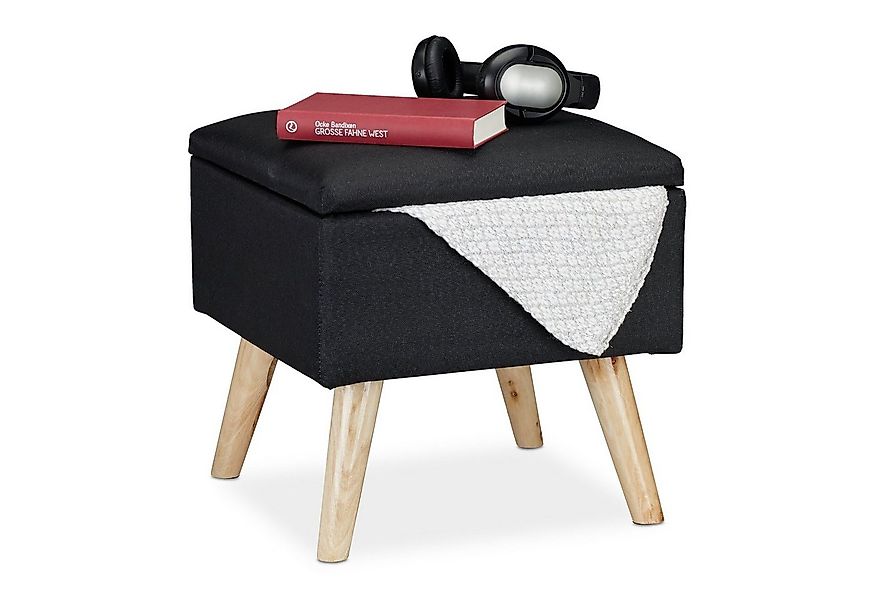 relaxdays Stauraumhocker Hocker mit Stauraum, schwarz günstig online kaufen