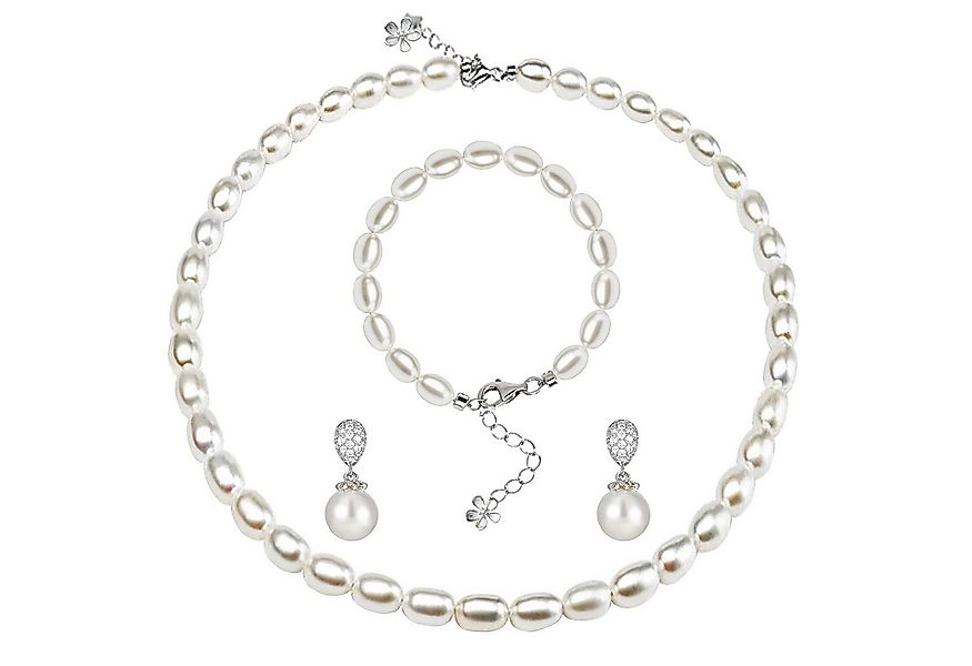 Luckice Perlenketten-Set Perlenkette 8-9mm Süßwasserperlen Pearls Set (vers günstig online kaufen