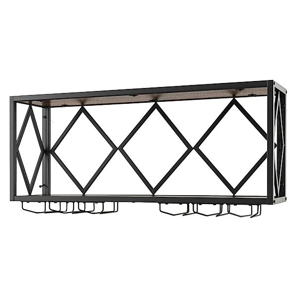 Costway Weinregal Wand 2 Ebenen 6 Weingläser Industrial günstig online kaufen