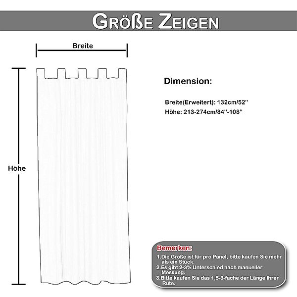 Jibenhome Gardine Outdoorgardine,Balkon Gardine,Outdoor Vorhänge Wetterfest günstig online kaufen
