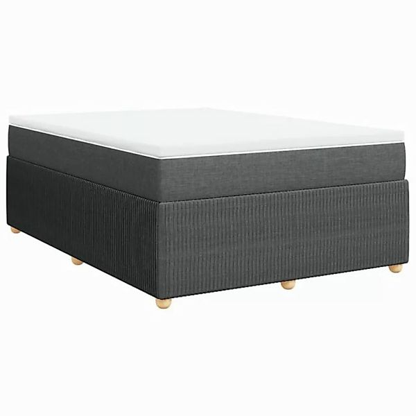 vidaXL Boxspringbett Boxspringbett mit Matratze Dunkelgrau 160x200 cm Stoff günstig online kaufen