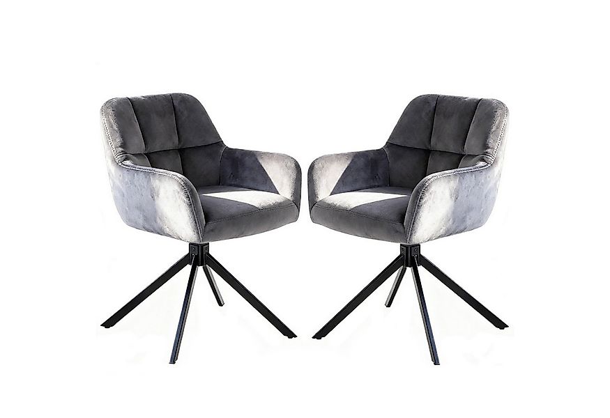 DUMOS Esszimmerstuhl Drehbarer Küchenstuhl Set – Gepolstert, Armlehnen, Met günstig online kaufen