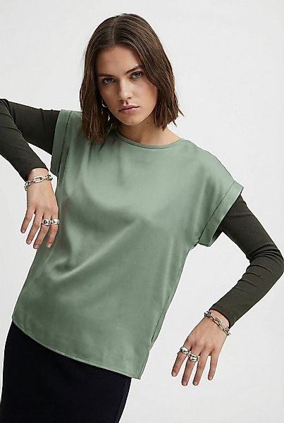 Vila Kurzarmshirt VIELLETTE S/S SATIN TOP - NOOS Satin Optik günstig online kaufen