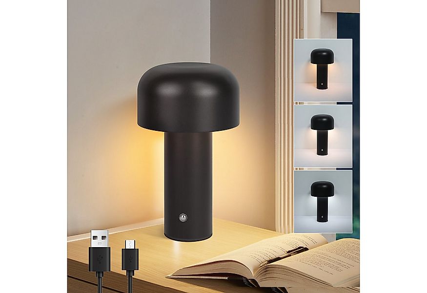 ZMH LED Tischleuchte Kabellos - 2W Tischlampe Akku Dimmbar Modern Metall fü günstig online kaufen