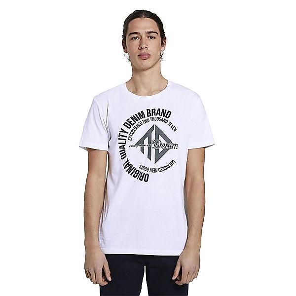 Tom Tailor Print Kurzärmeliges T-shirt L White günstig online kaufen