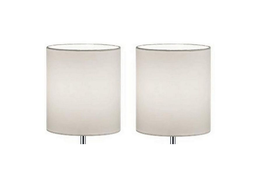 Lichthandel Hoch Lampenschirm grau / weiß 2 Stück Lampenschirm für Tischlam günstig online kaufen