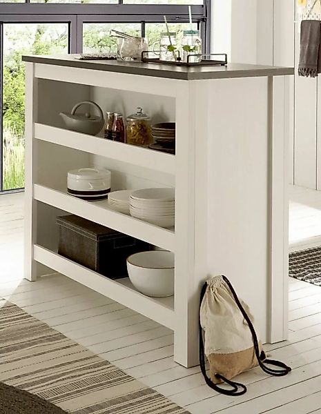 Furn.Design Barschrank Stove (Theke in weiß Pinie Landhaus, 130 x 106 cm) a günstig online kaufen