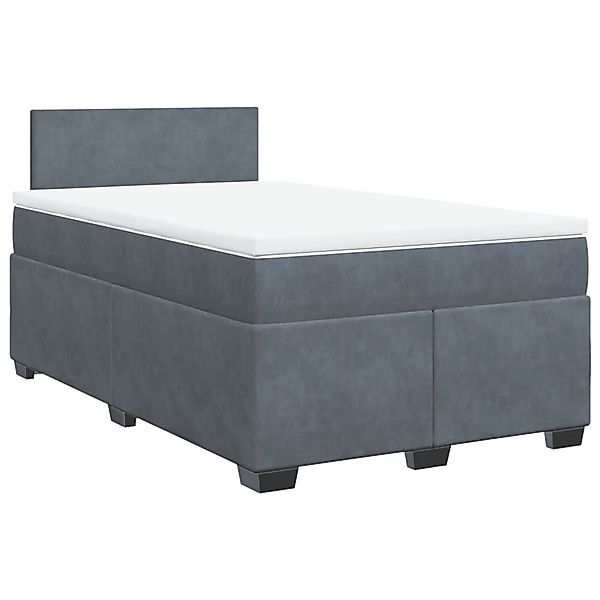 vidaXL Boxspringbett mit Matratze Dunkelgrau 120x200 cm Samt2099138 günstig online kaufen
