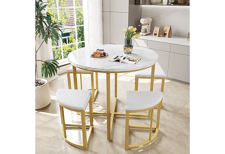 TavilaEcon Essgruppe Esszimmertisch-Set mit vier Stühlen, MDF-Tischplatte, günstig online kaufen