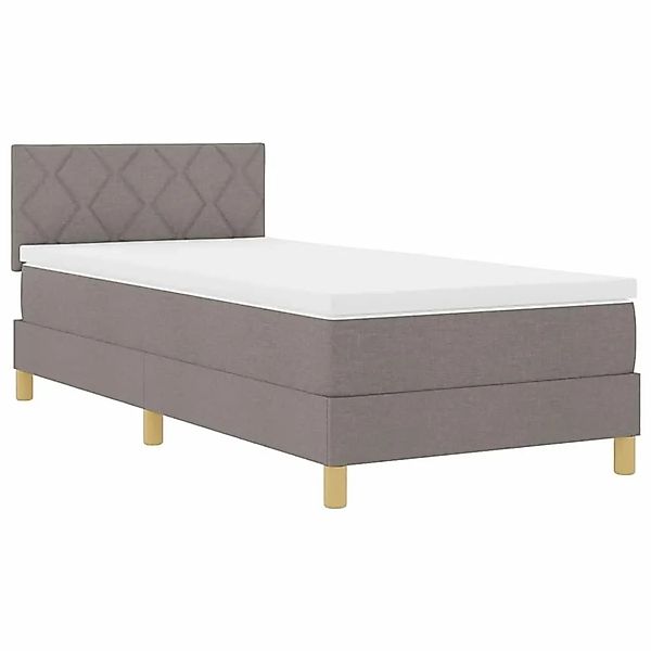 vidaXL Boxspringbett mit Matratze mit Kopfteil Taupe 90 x 190 cm Stoff 3338 günstig online kaufen