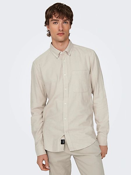 ONLY & SONS Langarmhemd "ONSGUDMUND SLIM 1-PKT SOLID SHIRT NOOS" günstig online kaufen
