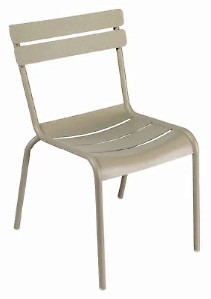 Stapelbarer Stuhl Luxembourg metall braun beige - Fermob - Beige günstig online kaufen