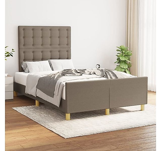 vidaXL Bettgestell Bettrahmen mit Kopfteil Taupe 120x200 cm Stoff Bett Bett günstig online kaufen