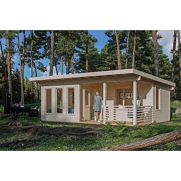 Skan Holz Gartenhaus Arnheim 670 cm x 444 cm Natur Unbehandelt günstig online kaufen
