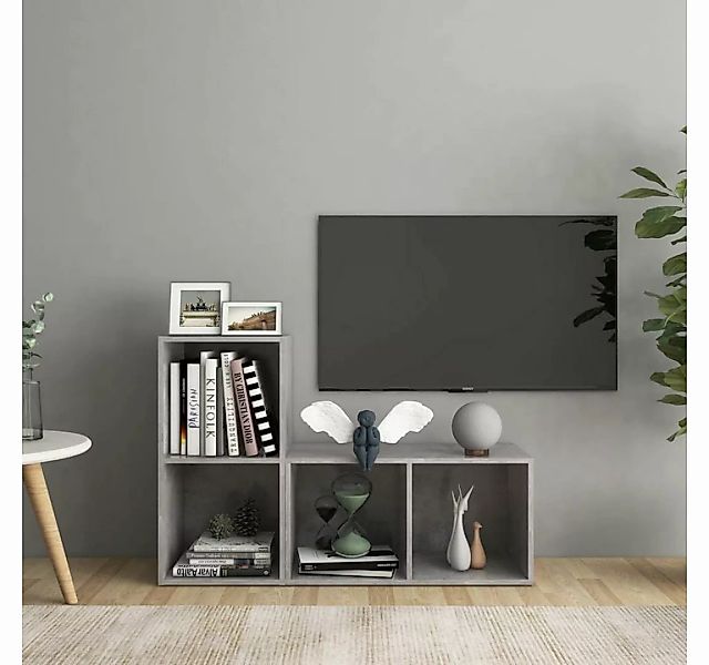 furnicato TV-Schrank TV-Schränke 2 Stk. Betongrau 72x35x36,5 cm Holzwerksto günstig online kaufen