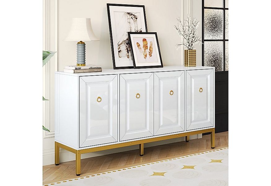Merax Sideboard hochglanz Aufbewahrungsschrank mit goldenen Beinen (1 St), günstig online kaufen