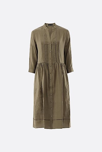 Midikleid aus Leinen mit Lochstick-Details günstig online kaufen