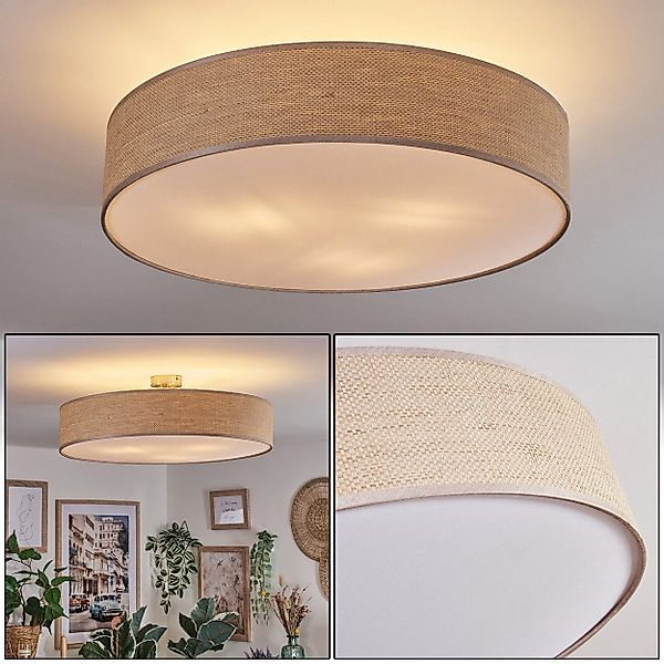 hofstein Deckenleuchte Deckenlampe aus Metall/Papiergeflecht/Kunststoff in günstig online kaufen
