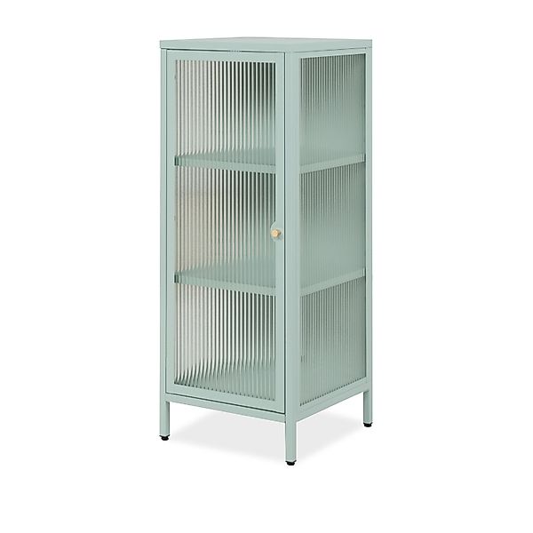 Furn.Design Vitrine Metall Mintgrün 40 x 102 cm 1-türig 3 Fächer Maram günstig online kaufen