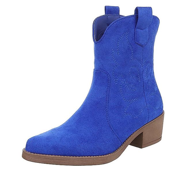 Ital-Design Elegante Cowboy-Stiefel aus Kunstleder mit Blockabsatz Westerns günstig online kaufen