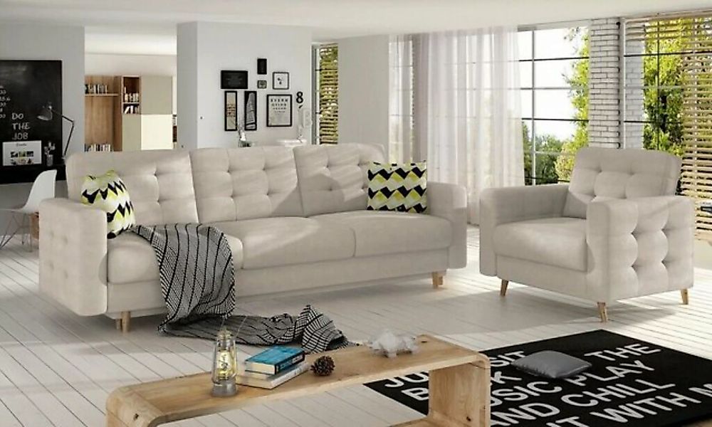 JVmoebel Sofa Braune Chesterfield Couch Polster 3+1 Sitzer Polstermöbel Sof günstig online kaufen
