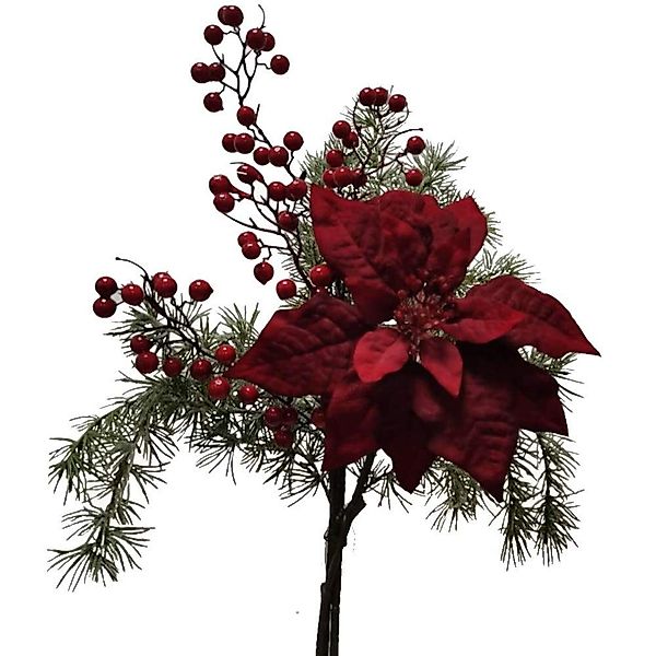 Kunstblumenstrauß Kunst-Blumen Bouquet RED CHRISTMAS BURGUNDROT günstig online kaufen