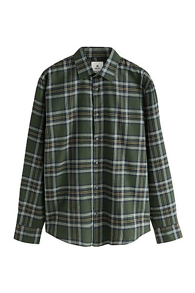 Next Flanellhemd Angerautes, kariertes Flanellhemd aus Baumwolle (1-tlg) günstig online kaufen