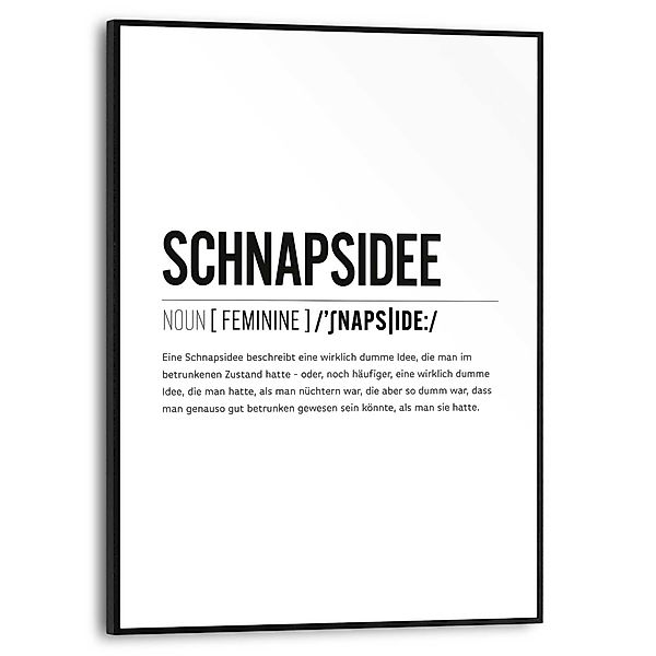 Reinders! Poster Schnapsidee, Küche - Schwarz-Weiß günstig online kaufen