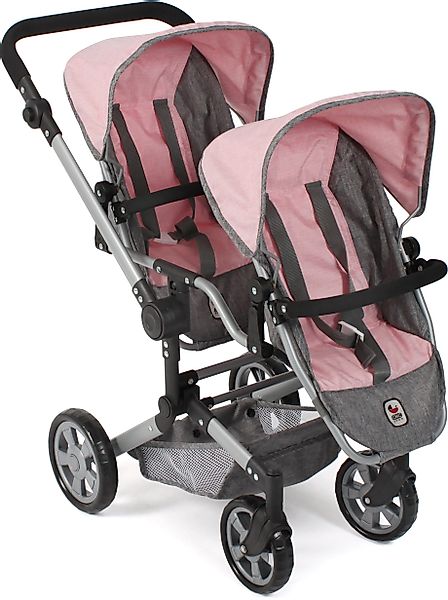 CHIC2000 Puppen-Zwillingsbuggy Linus Duo, Grau-Rosa, mit günstig online kaufen