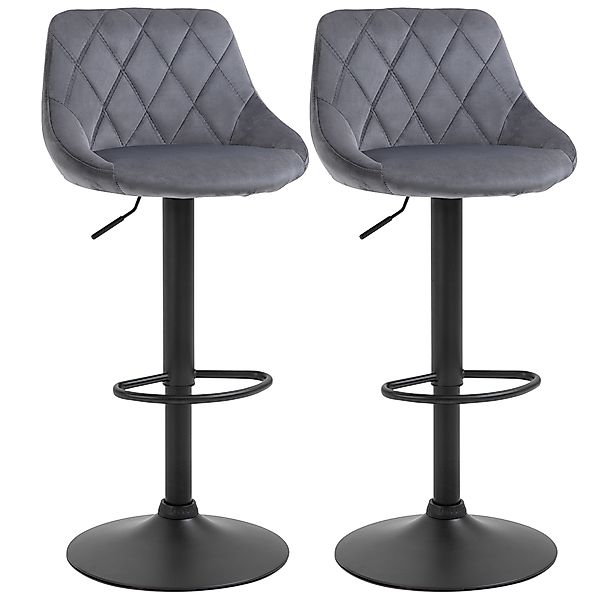HOMCOM Barhocker 2er Set Höhenverstellbar Drehbar Barstühle mit Samtoptik T günstig online kaufen
