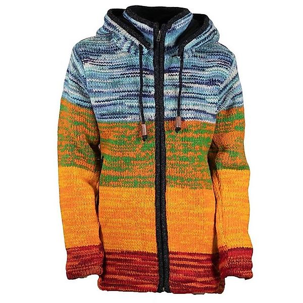 KUNST UND MAGIE Kapuzenstrickjacke Damen Strickjacke Wolle Jacke+abnehmbare günstig online kaufen