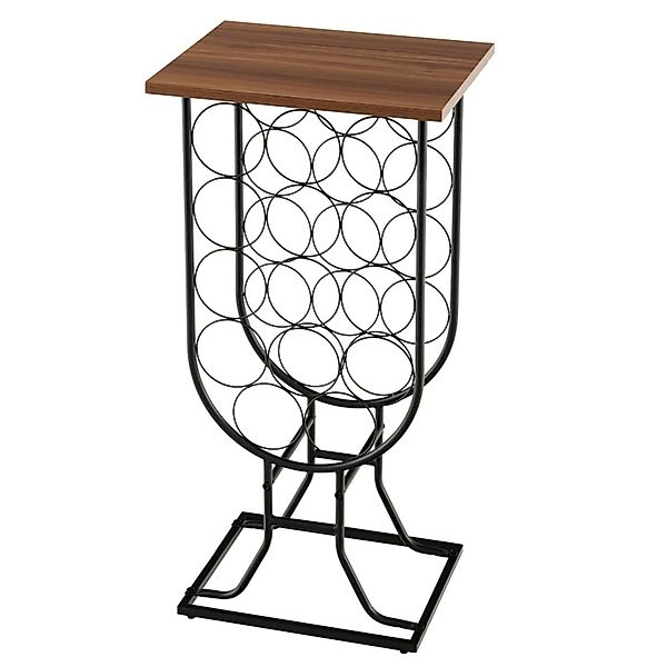 Costway Weinregal Wand Metall 9 Flaschen Schwarz Industrial günstig online kaufen