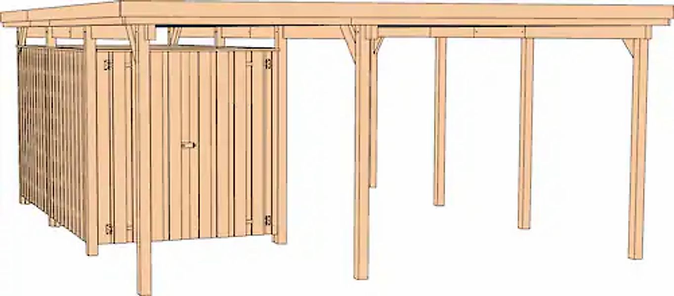 Weka Einzelcarport 607 Gr.2 inkl. XL Geräteraum 512 cm x 579 cm günstig online kaufen