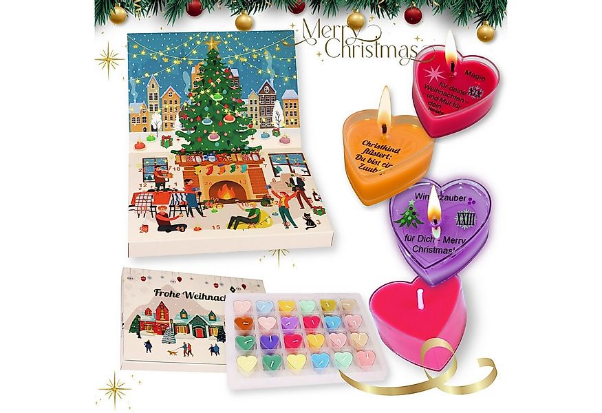 Lucadeau Adventskalender Duftkerzen mit 24 Düften & Botschaften - Geschenke günstig online kaufen