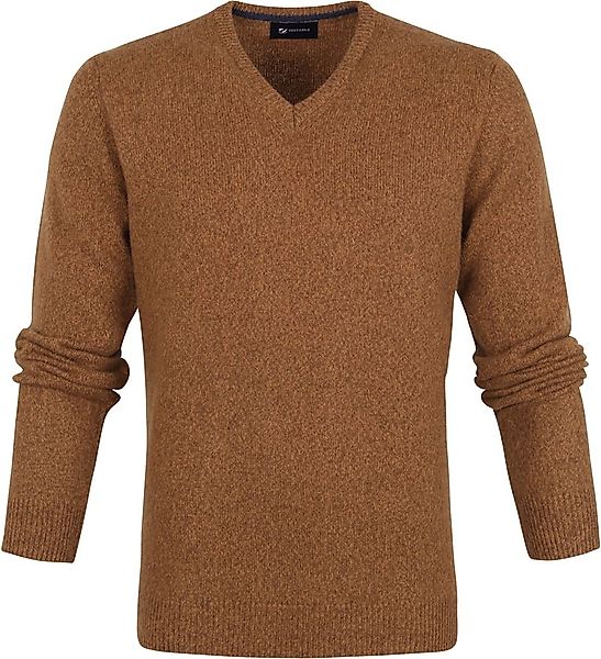 Suitable Lammwolle Pullover V-Ausschnitt Kamel - Größe XL günstig online kaufen
