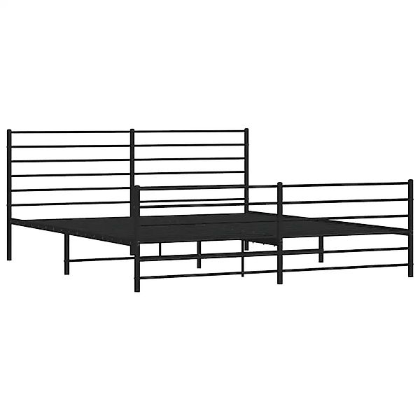 vidaXL Bettgestell mit Kopfteil und Fußteil Metall Schwarz 193x203 cm 35234 günstig online kaufen
