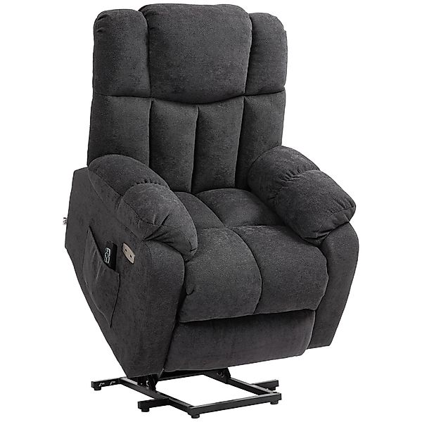 HOMCOM Fernsehsessel mit Aufstehhilfe Polyester Schwarz 92L x 95B x 107H cm günstig online kaufen