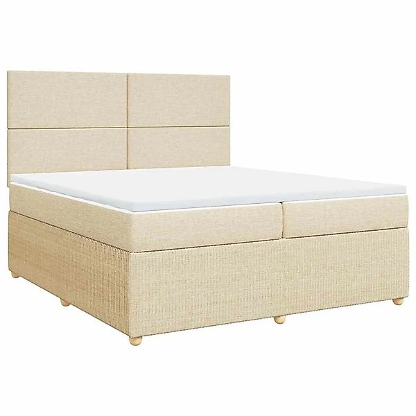 vidaXL Boxspringbett mit Matratze Creme 200x200 cm Stoff 3292161 günstig online kaufen